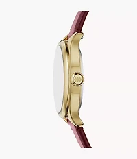 Gilmore 28mm Three-Hand Red Leather Watch