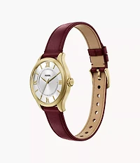 Gilmore 28mm Three-Hand Red Leather Watch