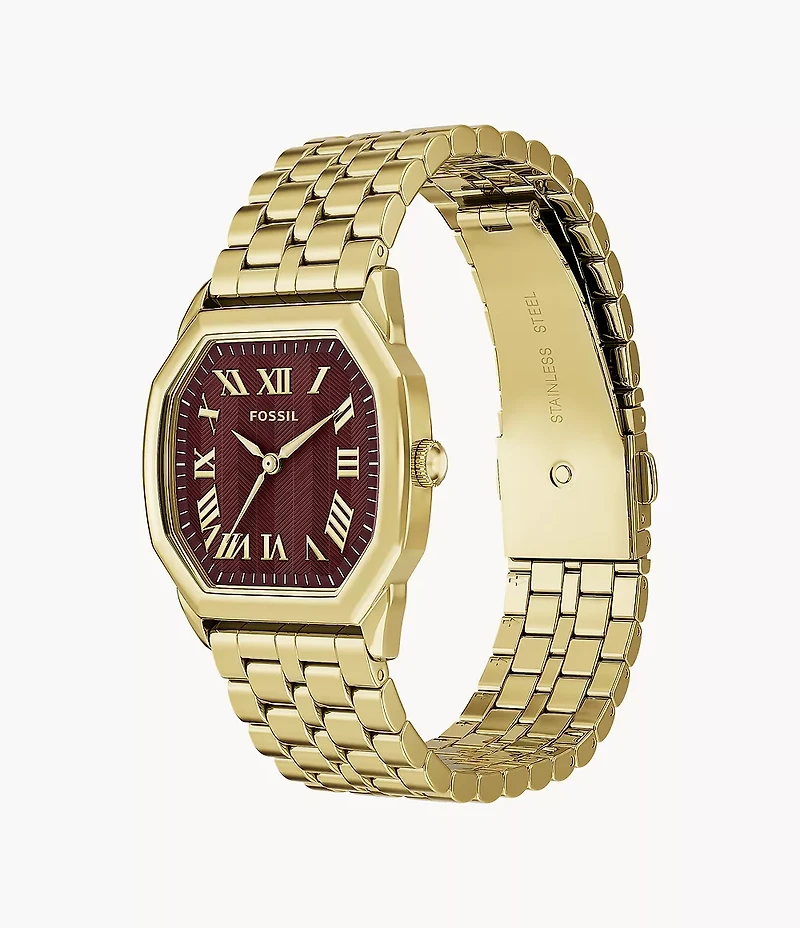 Harlow 27mm Three-Hand Gold-Tone Stainless Steel Watch