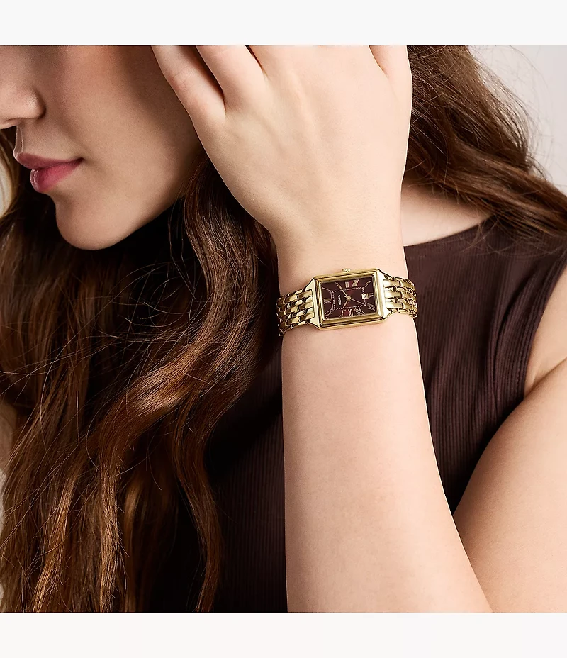 Raquel 23mm Three-Hand Date Gold-Tone Stainless Steel Watch