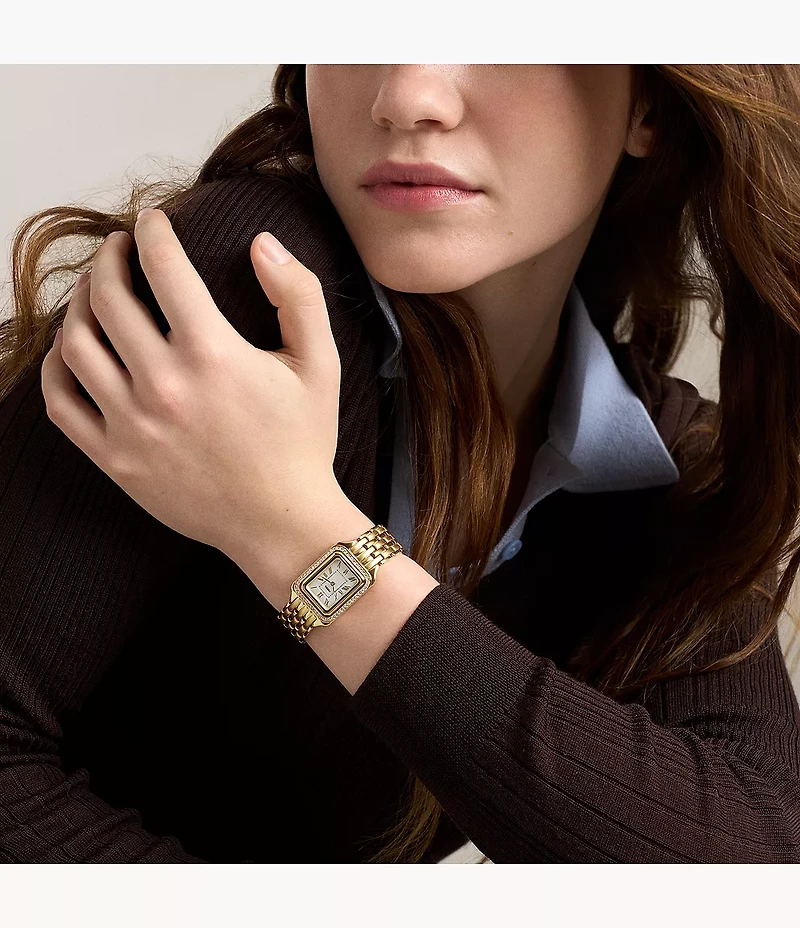 Raquel 23mm Two-Hand Gold-Tone Stainless Steel Watch