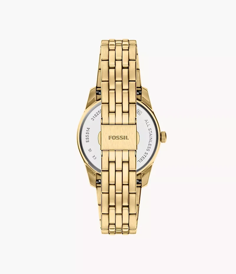 Scarlette 34mm Three-Hand Day-Date Gold-Tone Stainless Steel Watch