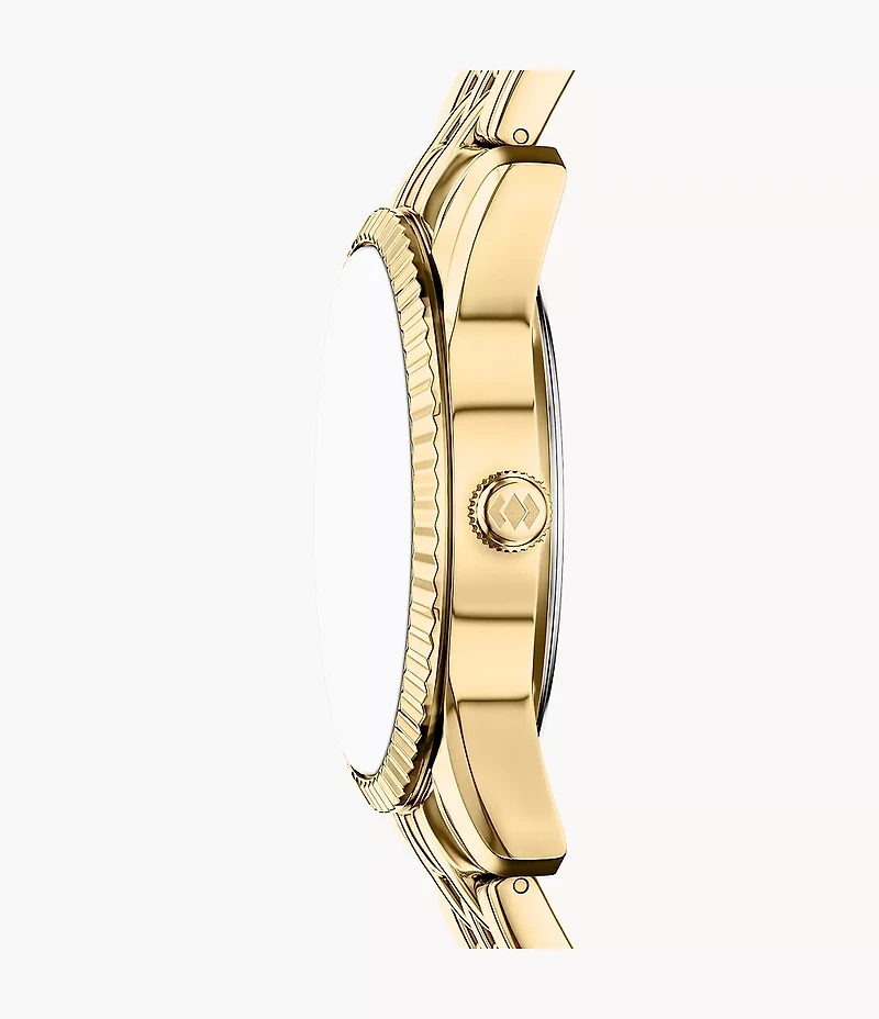 Scarlette 34mm Three-Hand Day-Date Gold-Tone Stainless Steel Watch