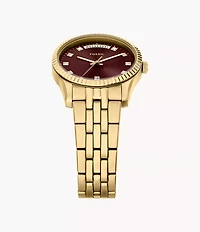 Scarlette 34mm Three-Hand Day-Date Gold-Tone Stainless Steel Watch