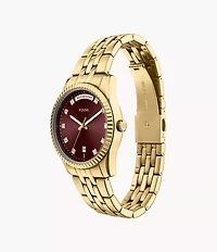 Scarlette 34mm Three-Hand Day-Date Gold-Tone Stainless Steel Watch