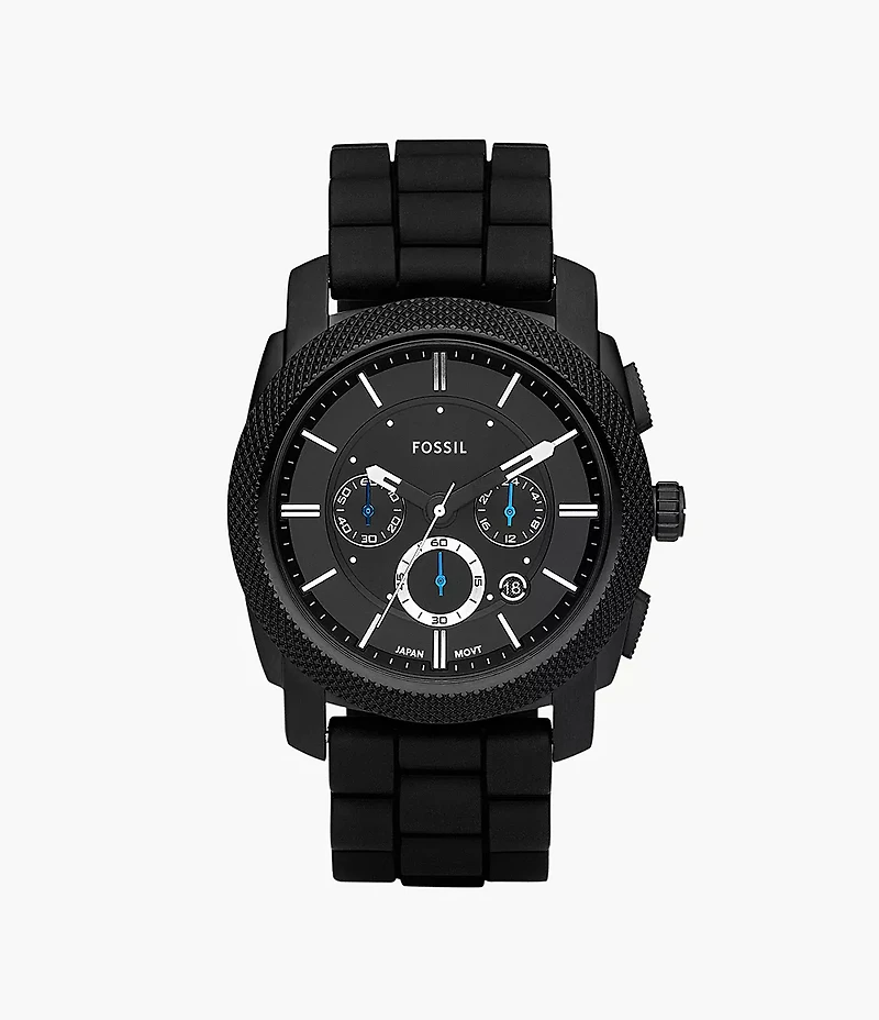 Machine 45mm Chronograph Black Silicone Watch