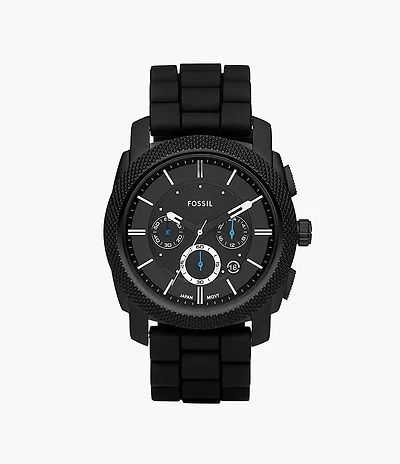 Machine 45mm Chronograph Black Silicone Watch