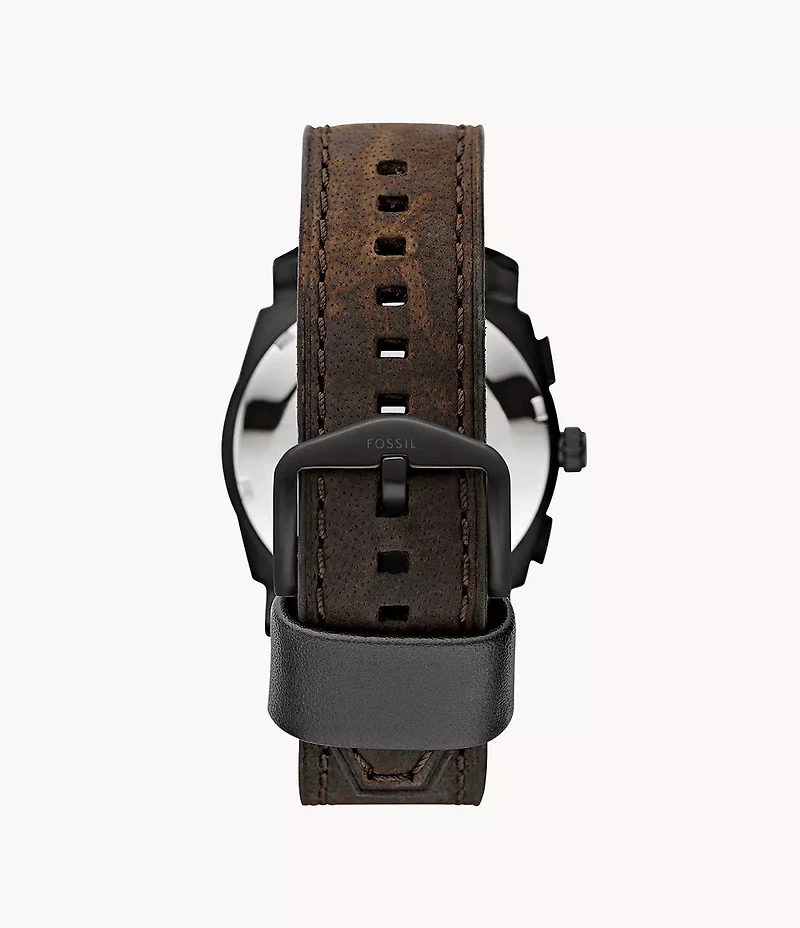 Machine Mid-Size Chronograph Brown Leather Watch