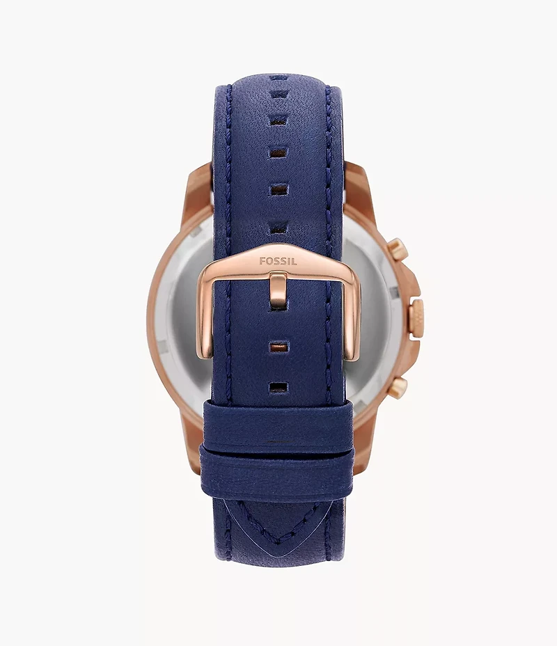 Grant Chronograph Navy Leather Watch