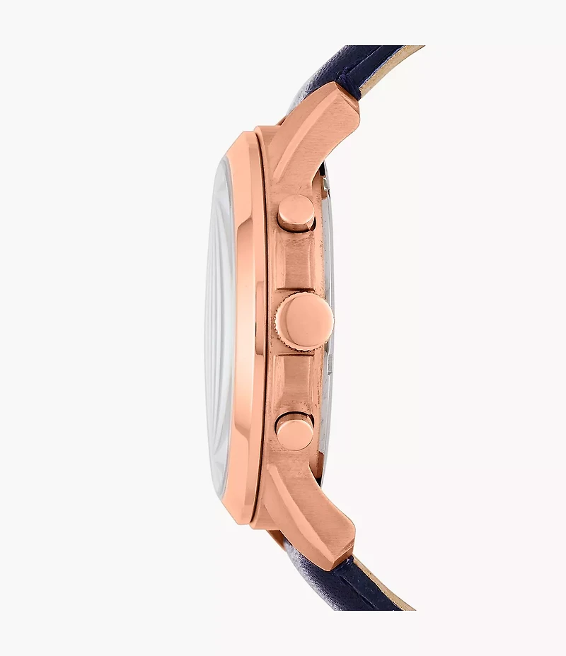 Grant Chronograph Navy Leather Watch