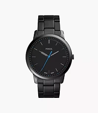 The Minimalist Slim Three-Hand Black Stainless Steel Watch