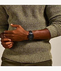 The Minimalist Slim Three-Hand Black Stainless Steel Watch