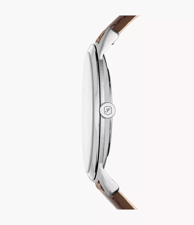 The Minimalist Three-Hand Brown Leather Watch