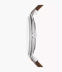 The Minimalist Three-Hand Brown Leather Watch