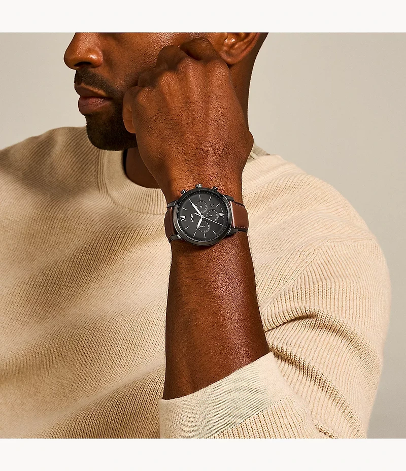Neutra Chronograph Amber Leather Watch