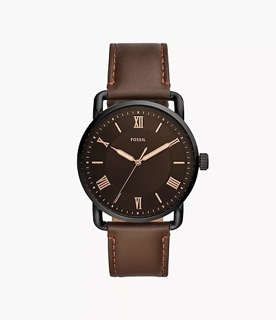 Copeland 42mm Three-Hand Brown Leather Watch