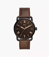 Copeland 42mm Three-Hand Brown Leather Watch