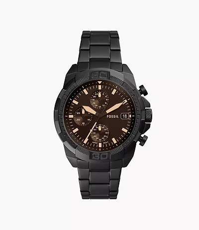 Bronson Chronograph Black Stainless Steel Watch