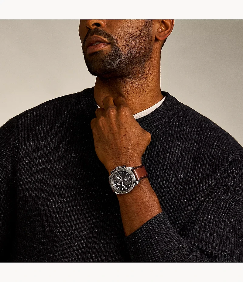 Bronson Chronograph Brown LiteHide™ Leather Watch