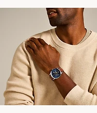 Neutra Moonphase Multifunction Brown Leather Watch