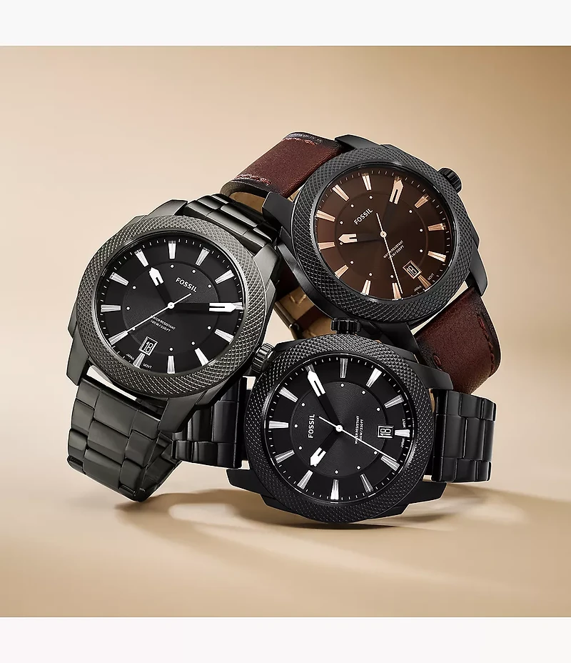 Machine 49mm Three-Hand Date Smoke Stainless Steel Watch