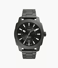 Machine Three-Hand Date Smoke Stainless Steel Watch
