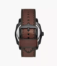 Machine 49mm Three-Hand Date Dark Brown LiteHide™ Leather Watch