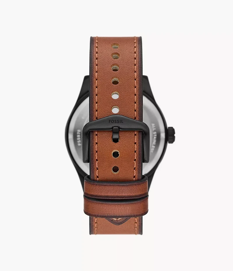 Defender Solar-Powered Luggage Leather Watch