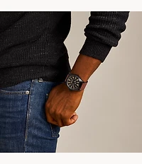 Defender Solar-Powered Luggage Leather Watch