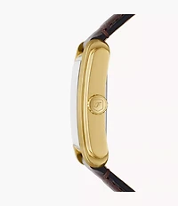 Carraway 30mm Three-Hand Brown Croco Leather Watch