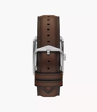 Carraway Three-Hand Brown Leather Watch