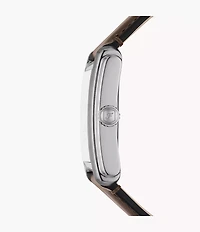 Carraway Three-Hand Brown Leather Watch