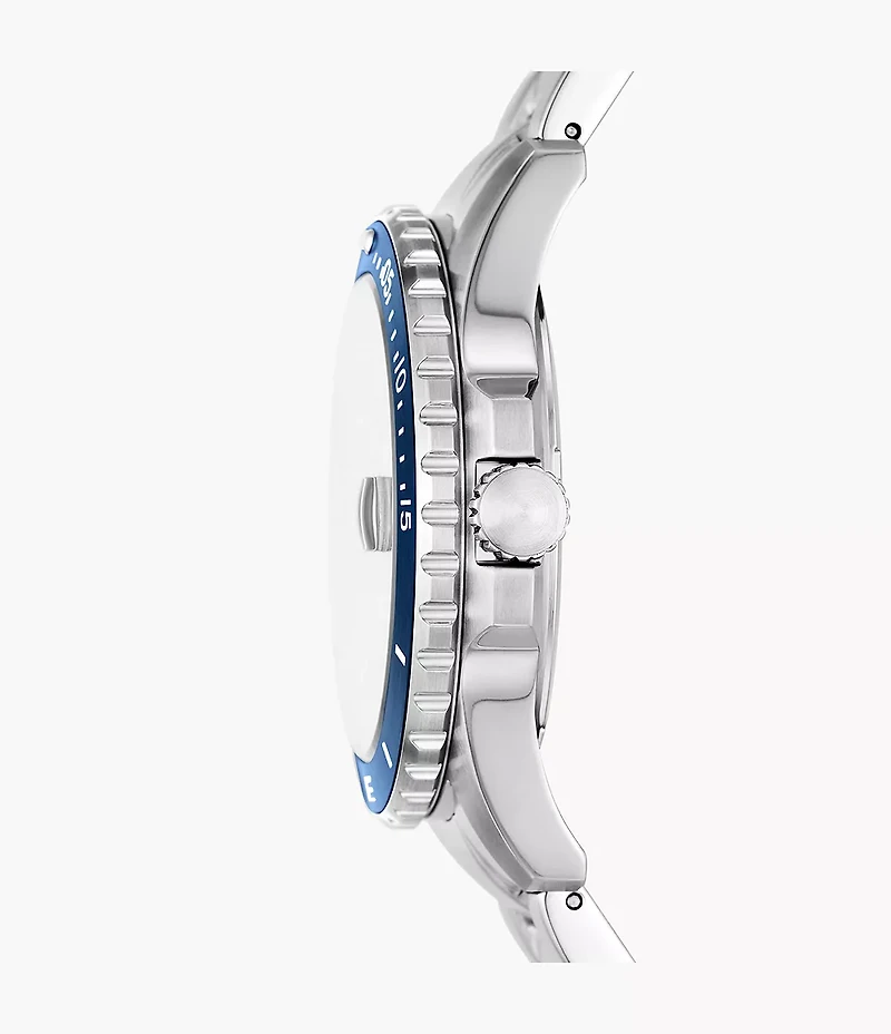 Fossil Blue Dive 42mm Three-Hand Date Stainless Steel Watch