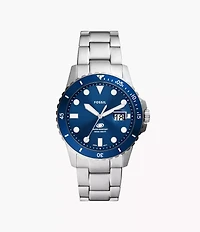 Fossil Blue Dive 42mm Three-Hand Date Stainless Steel Watch