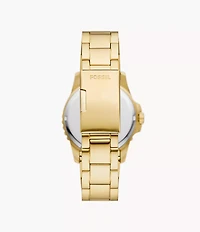 Fossil Blue Dive Three-Hand Date Gold-Tone Stainless Steel Watch