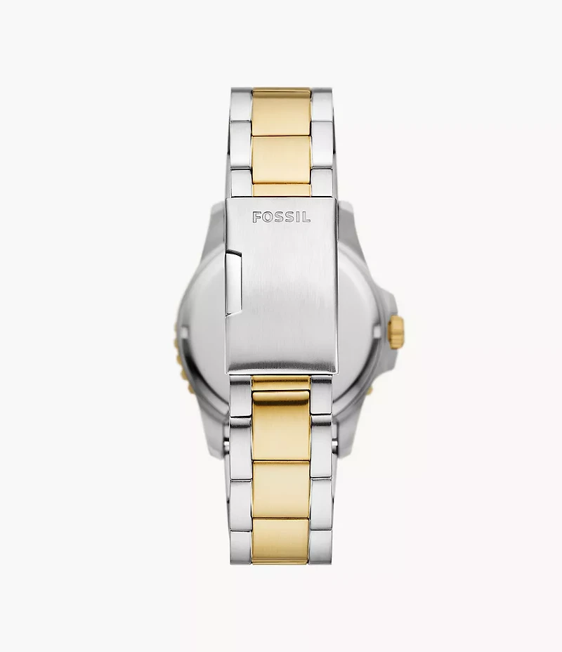 Fossil Blue Dive 42mm Three-Hand Date Two-Tone Stainless Steel Watch