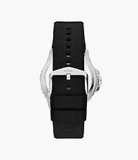 Fossil Blue GMT 46mm Black Silicone Watch