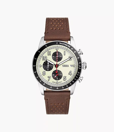 Sport Tourer 42mm Chronograph Brown Leather Watch