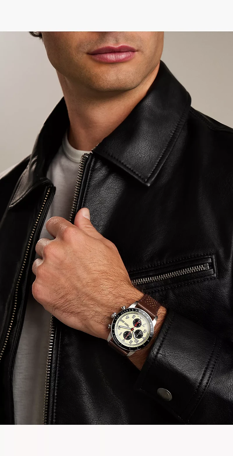 Sport Tourer 42mm Chronograph Brown Leather Watch
