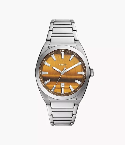Everett Three-Hand Date Stainless Steel Watch