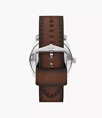 Machine Three-Hand Date Brown Leather Watch