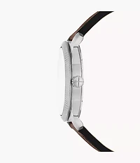 Machine Three-Hand Date Brown Leather Watch