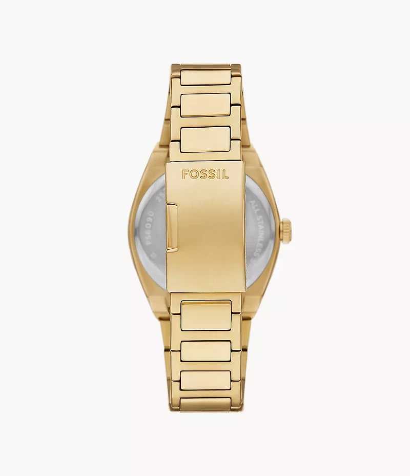 Everett Three-Hand Date Gold-Tone Stainless Steel Watch