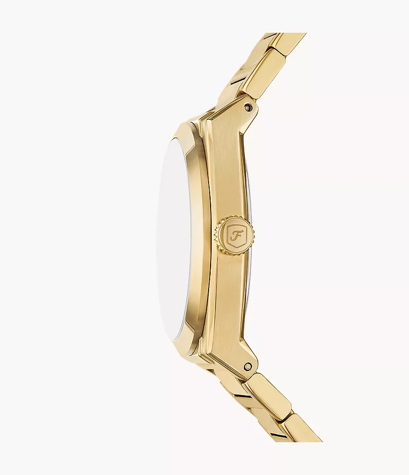 Everett Three-Hand Date Gold-Tone Stainless Steel Watch