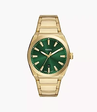 Everett Three-Hand Date Gold-Tone Stainless Steel Watch