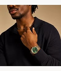 Everett Three-Hand Date Gold-Tone Stainless Steel Watch