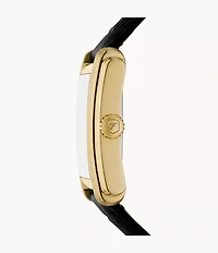 Carraway Three-Hand Black Croco Leather Watch