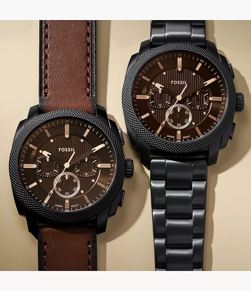 Machine Chronograph Black Stainless Steel Watch