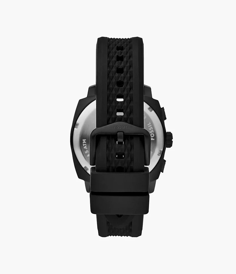 Machine Chronograph Black Silicone Watch