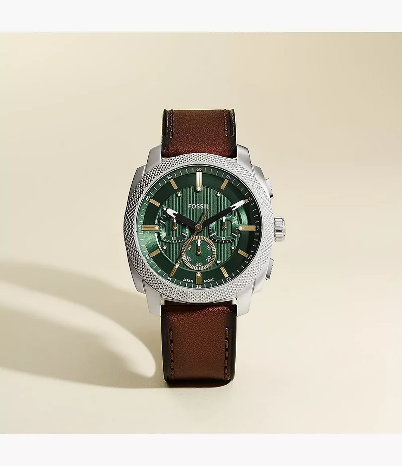 Machine Chronograph Brown Leather Watch